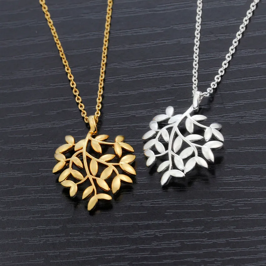 Elegant Tree Of Life Pendant Necklace Silver Color