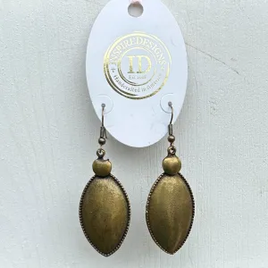 Ellipse Shaped Drop Earrings