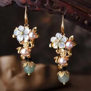 Ethnic Gold Plated Long Eardrop Earrings OP1024