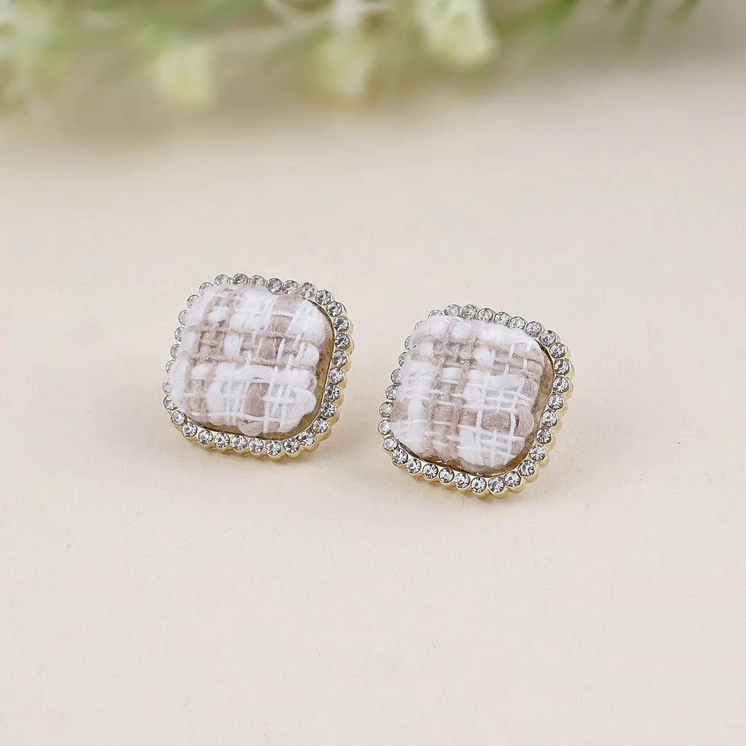 Fabric Textured Stud Earrings