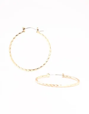 Fine Rope Gold Hoop Earrings