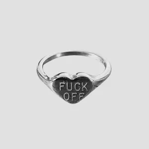 'Fuck Off' Signet Stainless Steel Ring