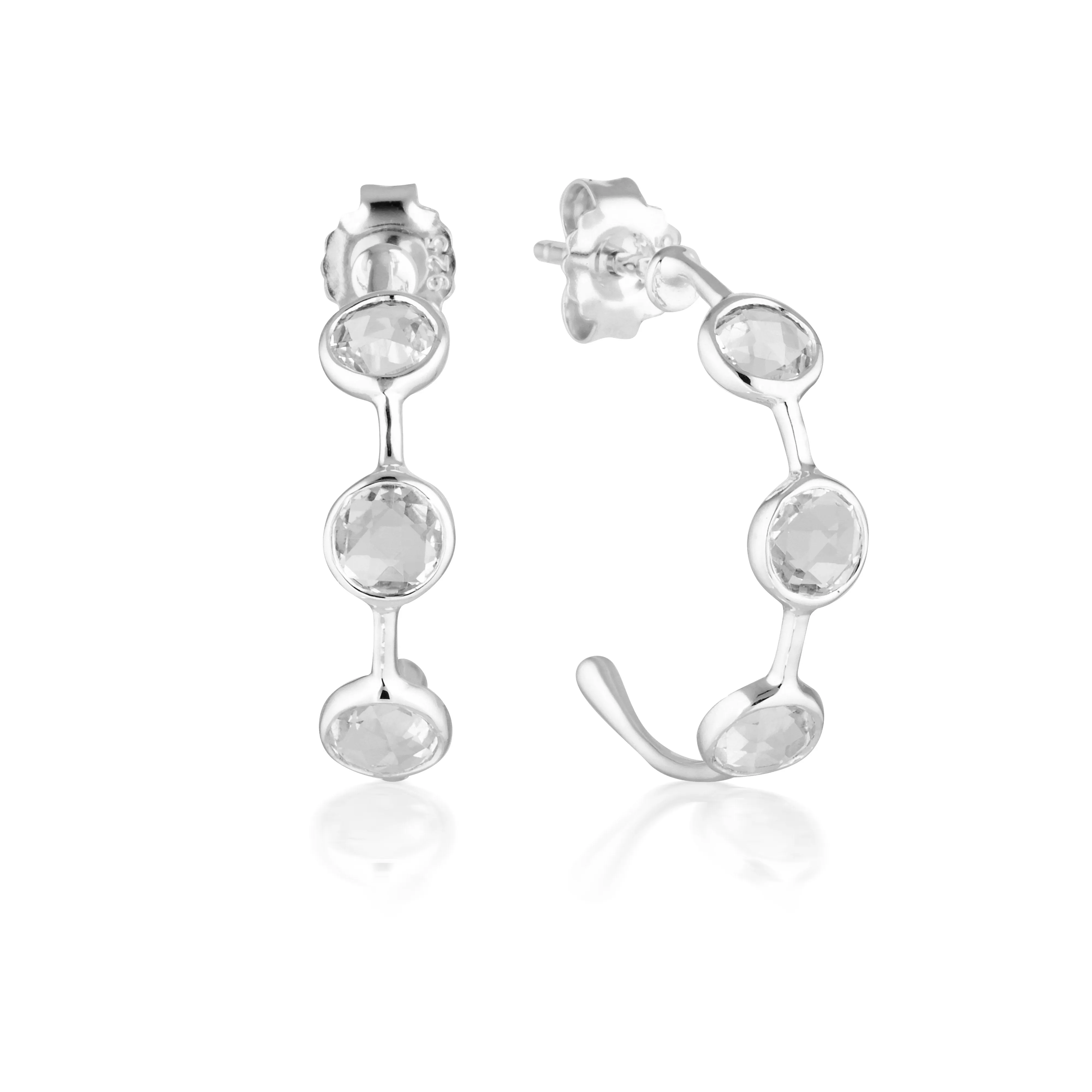 Georgini Kiklo White Topaz Silver Hoop Earrings