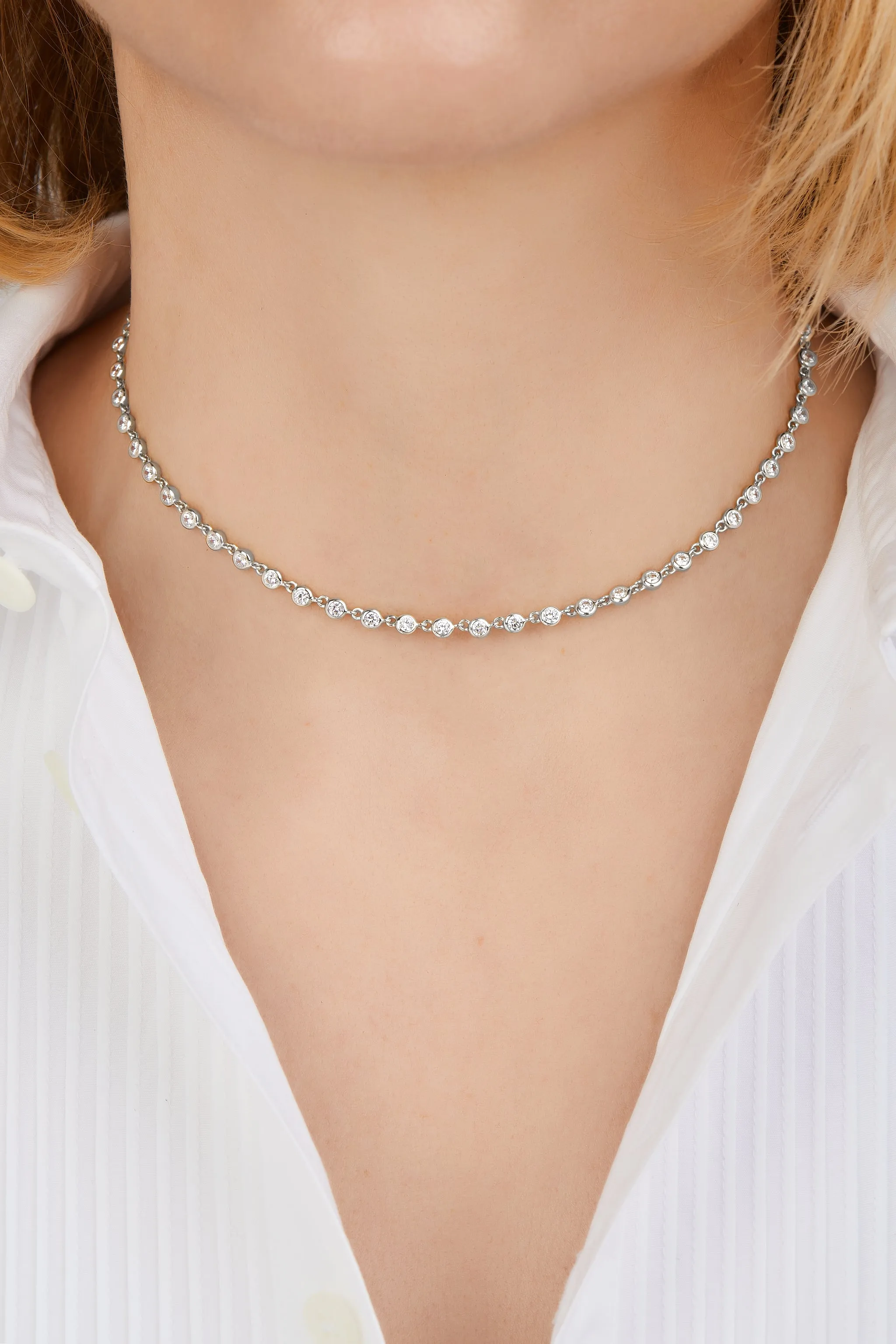 Gigi Silver Choker Necklace