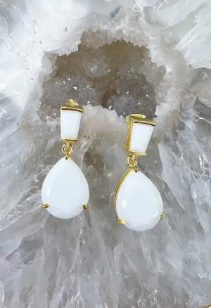 Gillian Earrings-White Onyx