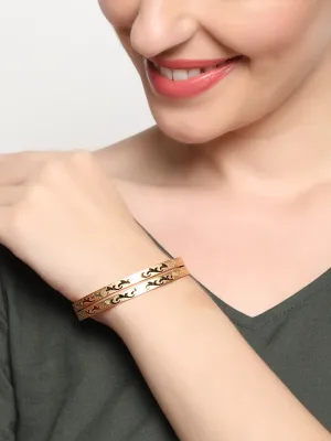 Gold Plated Set Of 2 Bangle Set