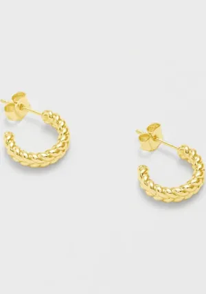 Gold Woven Hoop Earrings