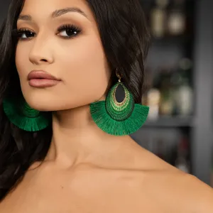 Green peacock Earrings