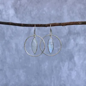 Hoop Glimmer - Moonstone Earrings