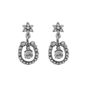 JewelMaze Austrian Stone Silver Plated Stud Earrings ( assorted design )