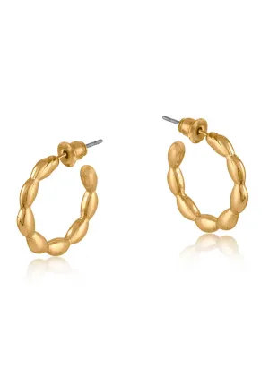 Layla Dotted Hoop Earrings in Gold