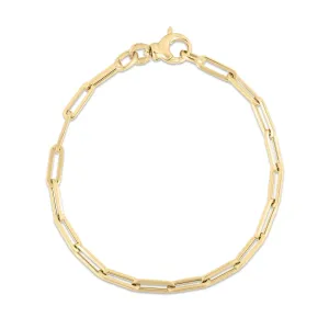 Long Thin Paperclip Link Chain Bracelet