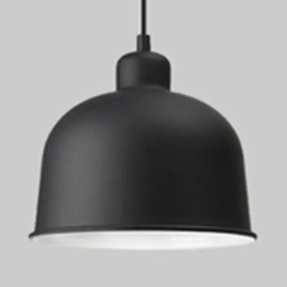 Macaron Style Aluminum Pendant Lamp - Single Head Hanging Light with Bowl Shade for Restaurants