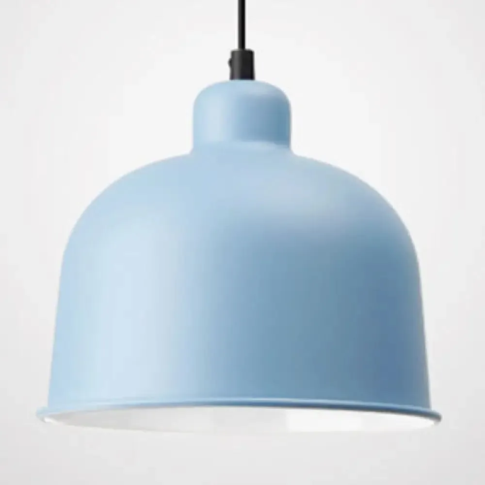 Macaron Style Aluminum Pendant Lamp - Single Head Hanging Light with Bowl Shade for Restaurants