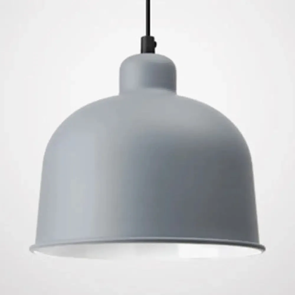 Macaron Style Aluminum Pendant Lamp - Single Head Hanging Light with Bowl Shade for Restaurants