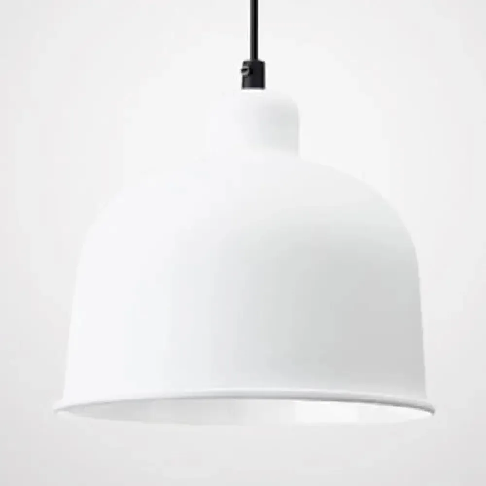 Macaron Style Aluminum Pendant Lamp - Single Head Hanging Light with Bowl Shade for Restaurants