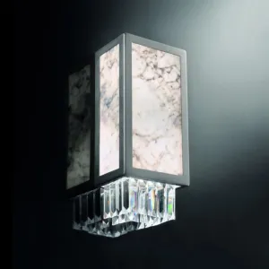 Marble Plated Wall Light With Crystal Pendants