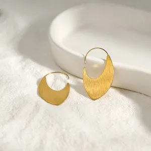 Matte Gold Crescent Hoop Earrings  jlt11816