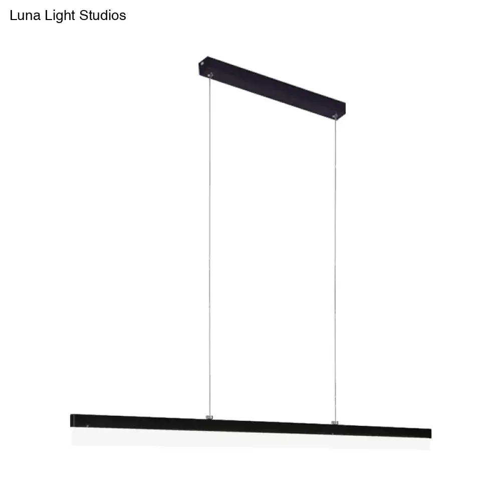 Minimalist Rectilinear Acrylic LED Pendant Light in Warm/White - Available in 3 Length Options