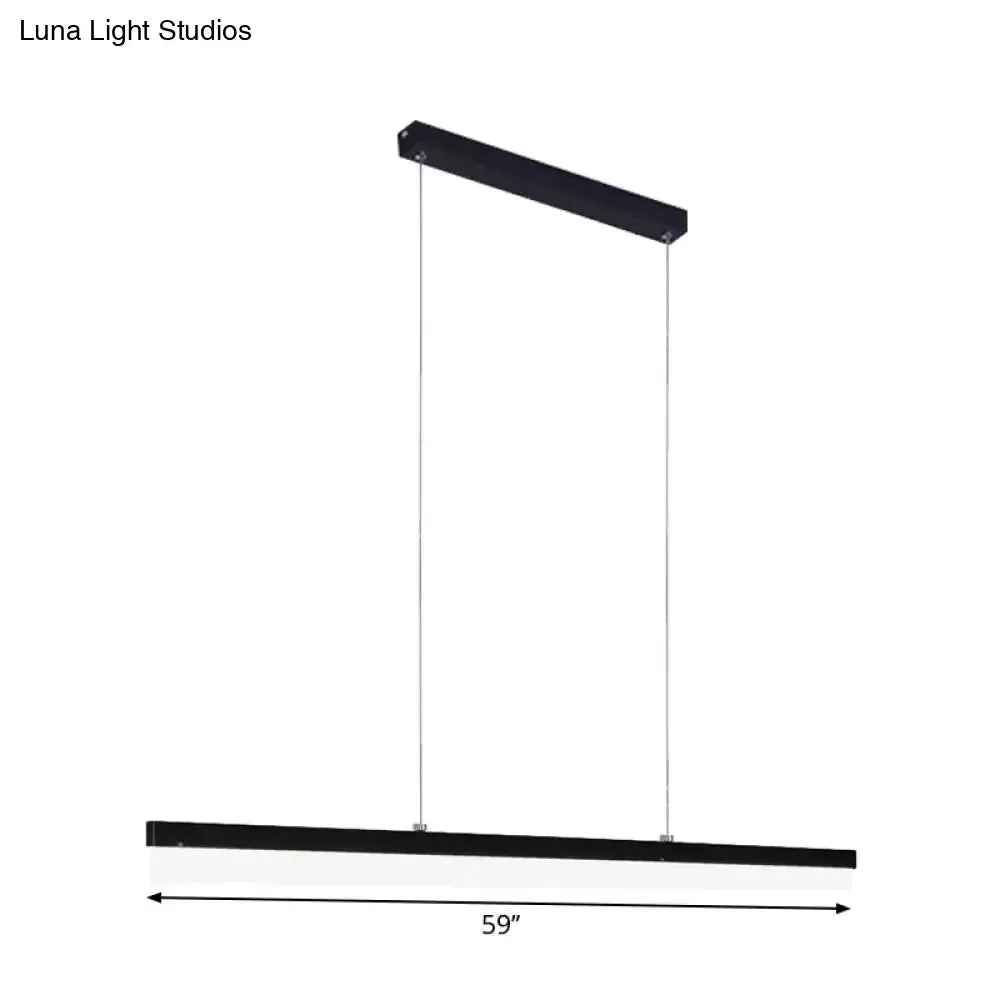 Minimalist Rectilinear Acrylic LED Pendant Light in Warm/White - Available in 3 Length Options