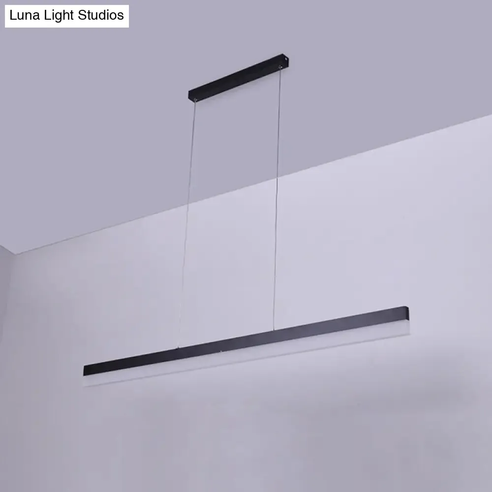 Minimalist Rectilinear Acrylic LED Pendant Light in Warm/White - Available in 3 Length Options