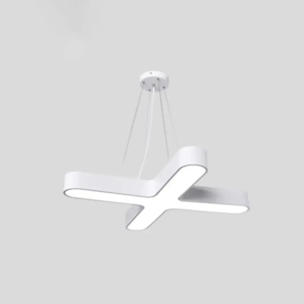 Minimalist X-Shaped LED Pendant Light for Restaurants - Acrylic Ceiling Hang Lamp