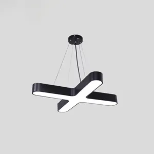 Minimalist X-Shaped LED Pendant Light for Restaurants - Acrylic Ceiling Hang Lamp