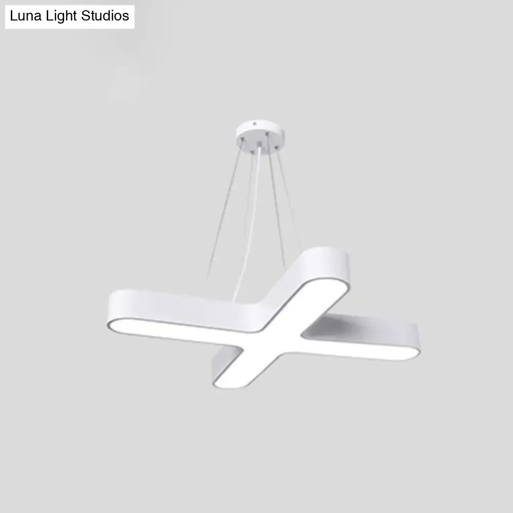 Minimalist X-Shaped LED Pendant Light for Restaurants - Acrylic Ceiling Hang Lamp