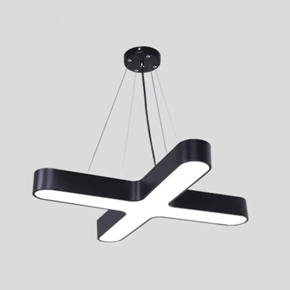 Minimalist X-Shaped LED Pendant Light for Restaurants - Acrylic Ceiling Hang Lamp