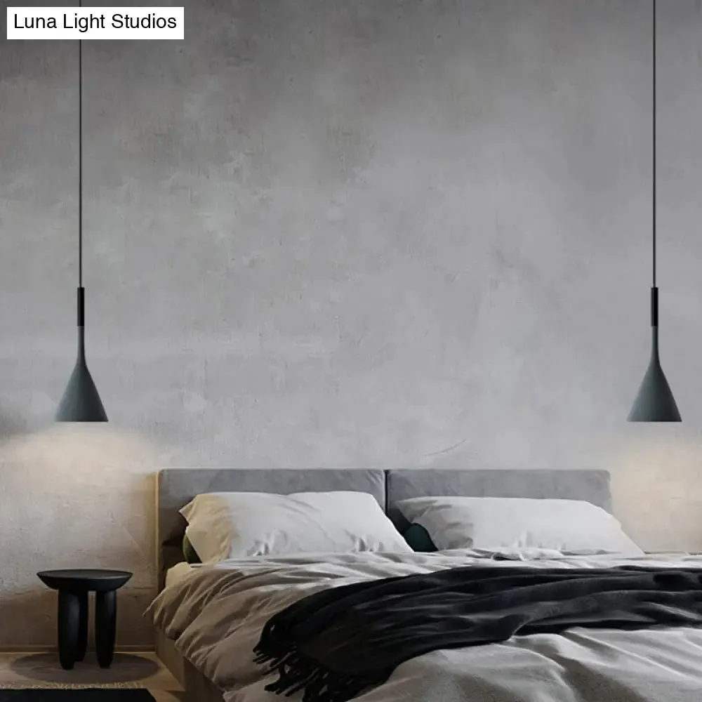 Modern Geometric Resin Hanging Lamp for Bedroom - Stylish Ceiling Lighting with 1 Bulb