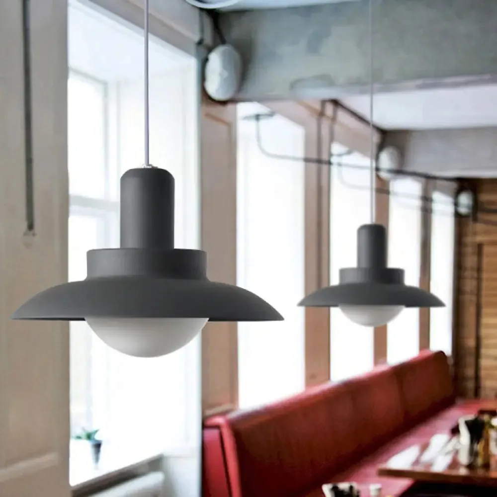 Modern Metal Hanging Light with 1 Grey Head and Warm/White Light