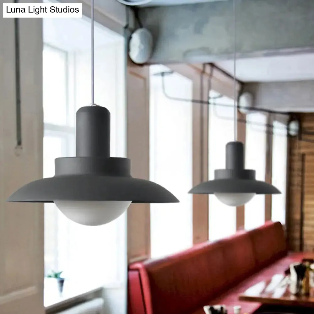 Modern Metal Hanging Light with 1 Grey Head and Warm/White Light