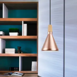 Modern Rose Gold Pyramid Pendant Lamp for Study Room