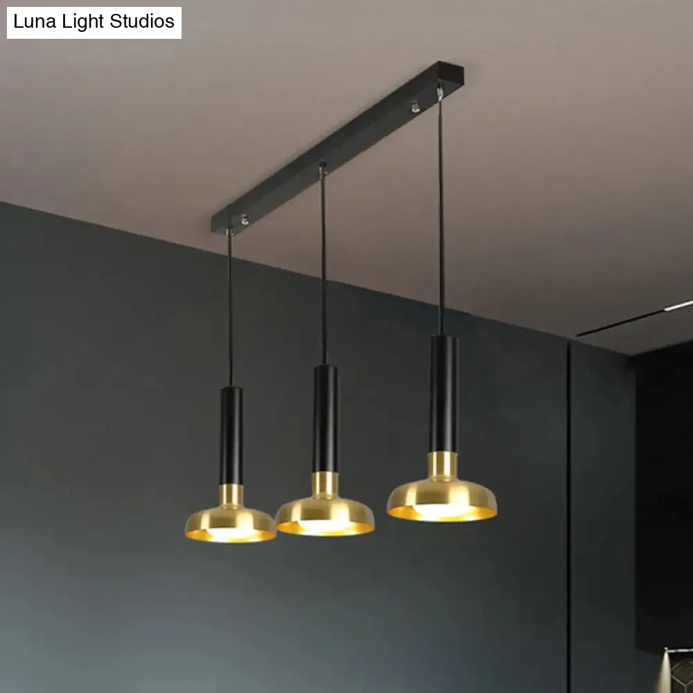 Modern Torch Multi-Pendant Metal Kitchen Bar Light - 3-Light Suspension in White/Black-Gold