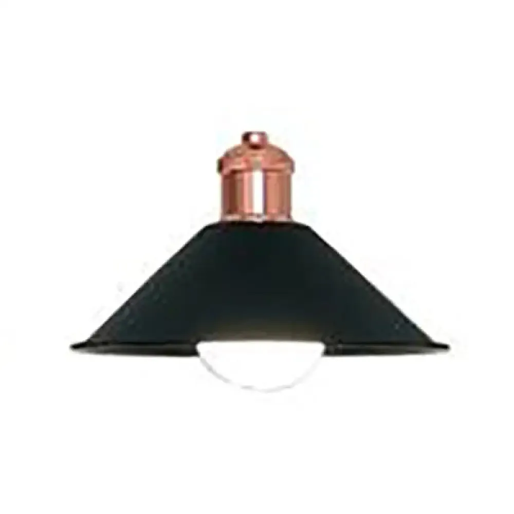 Modernist Style Conical Suspended Lamp - Metallic Hanging Light Fixture - 1 Light - Black/White - Living Room