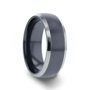 NOLAN | Black Titanium Ring Domed Polished