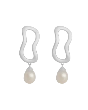 ONDA PEARL EARRINGS (STERLING SILVER)