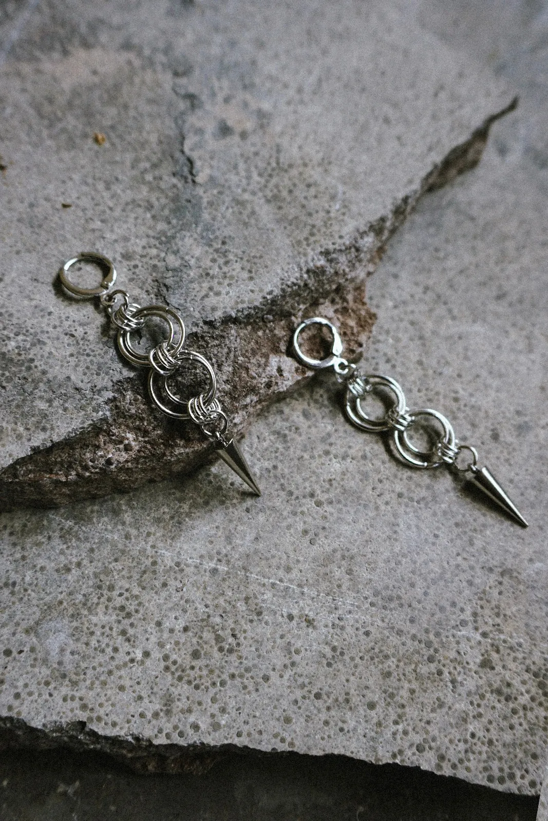 Onyx Chainmail Earrings