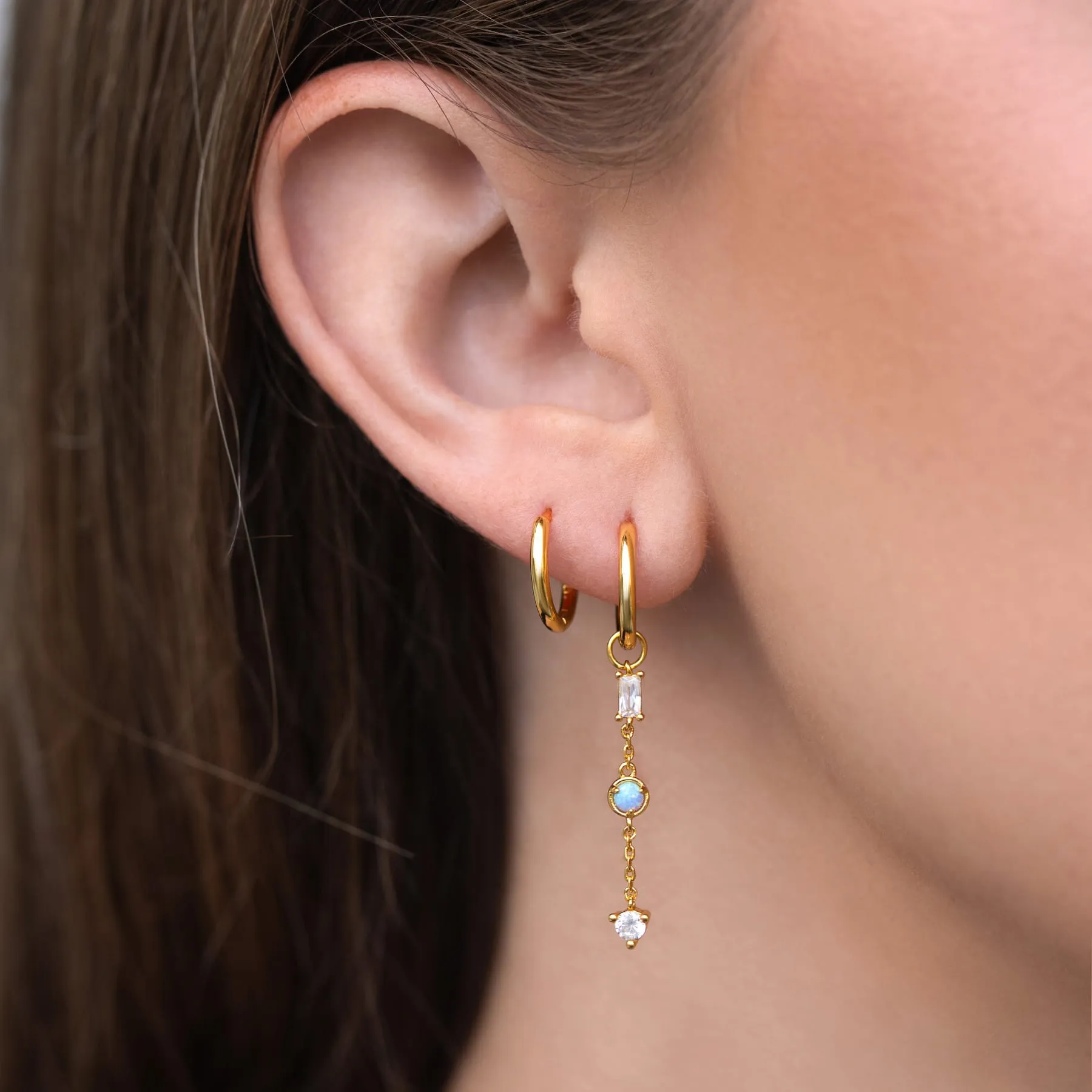 Opal Drop Interchangeable Hoops