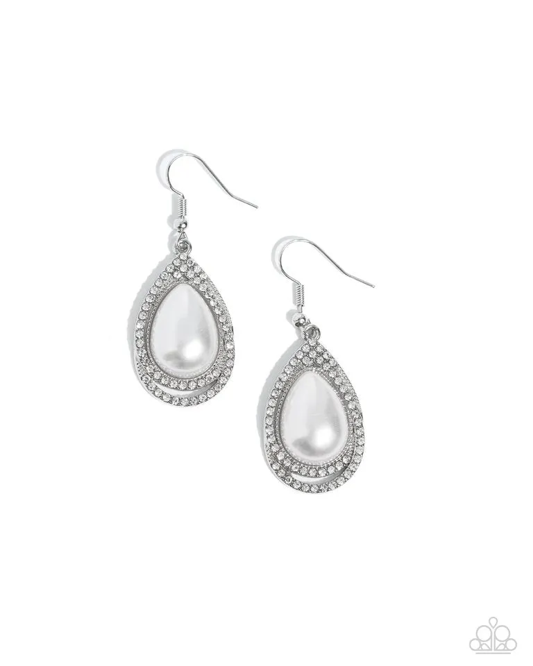 Paparazzi Earring ~ Effortless Elegance - White