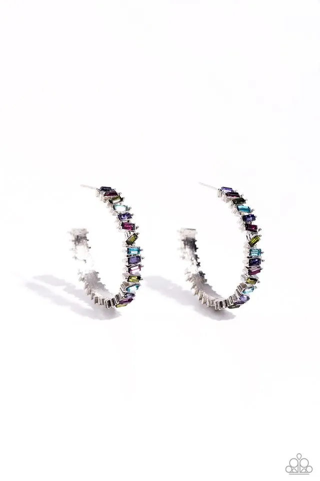 Paparazzi Earring ~ Effortless Emeralds - Multi