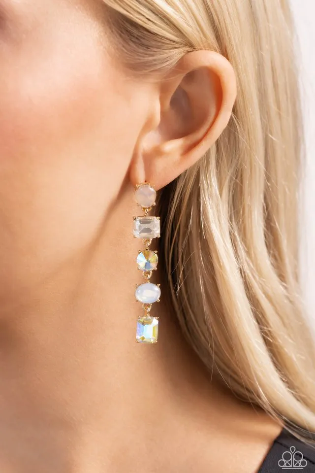 Paparazzi Earring ~ Sophisticated Stack - Gold