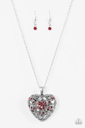 Paparazzi Necklace ~ Heartless Heiress - Red