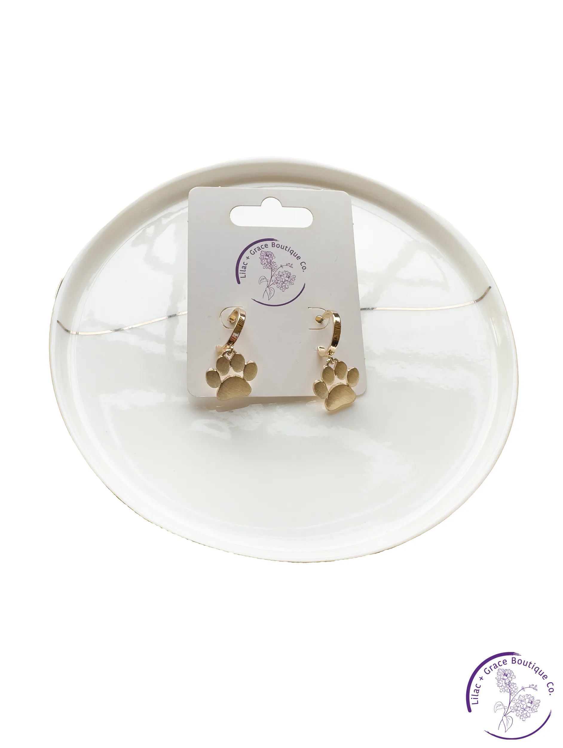 Paw Print Small Hoop Earrings