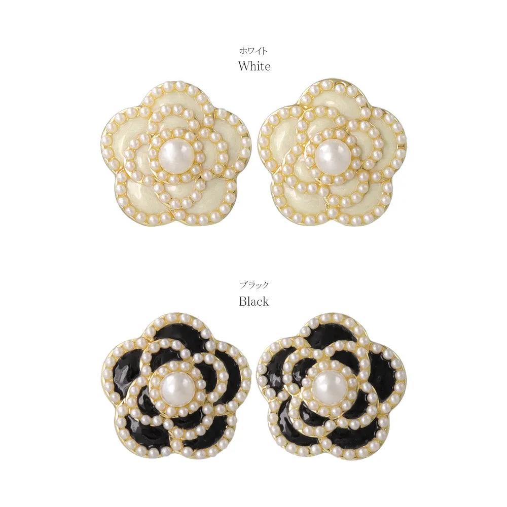 Pearl Flower Stud Earrings