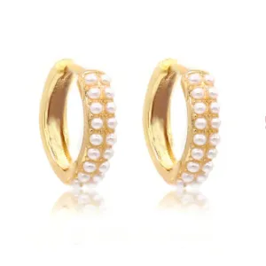 Pearl Huggie Hoop earrings