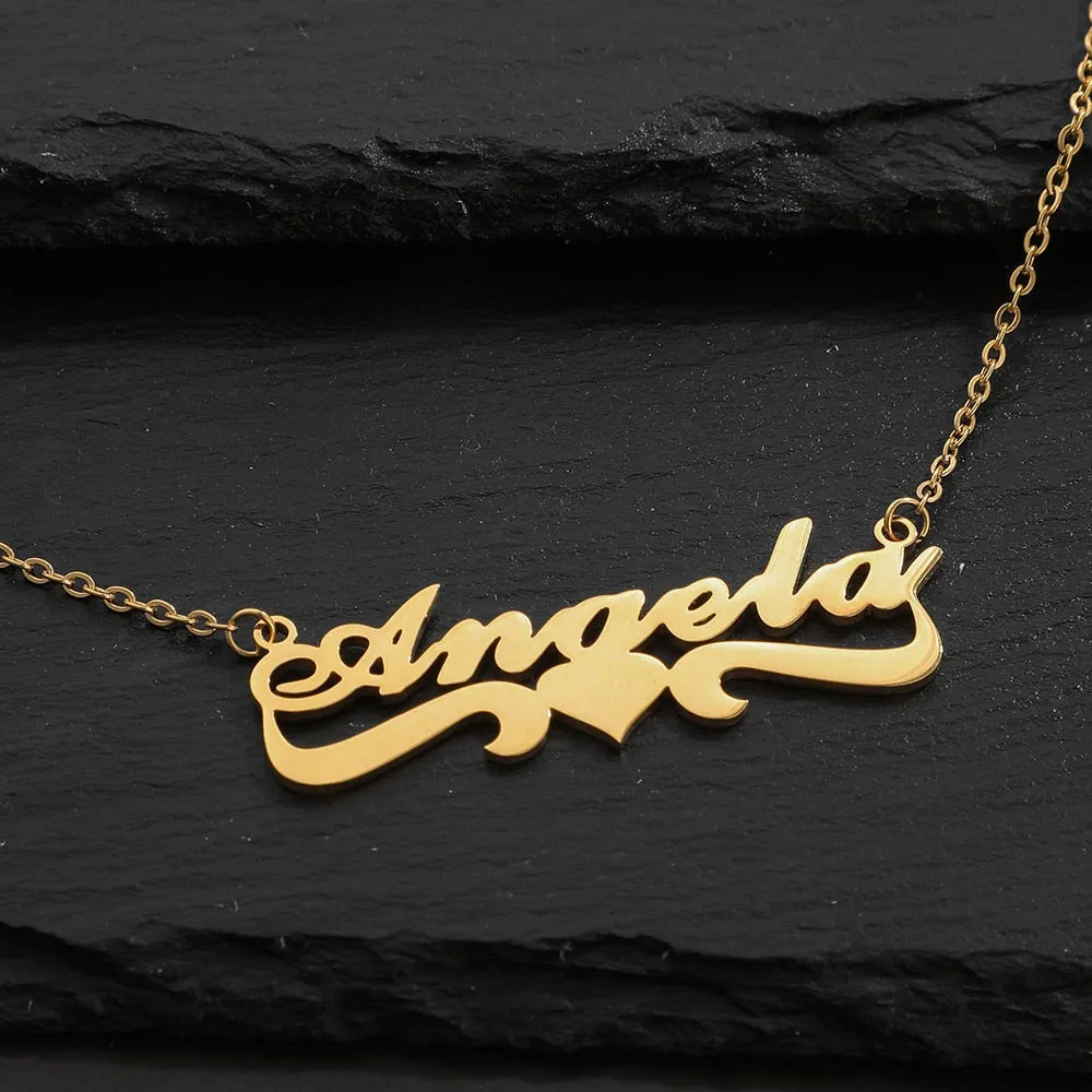 Personalized Name Necklace with a stethoscope For Women Men Gold Silver Chain Lovers