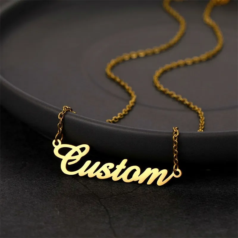 Personalized Name Necklace with a stethoscope For Women Men Gold Silver Chain Lovers