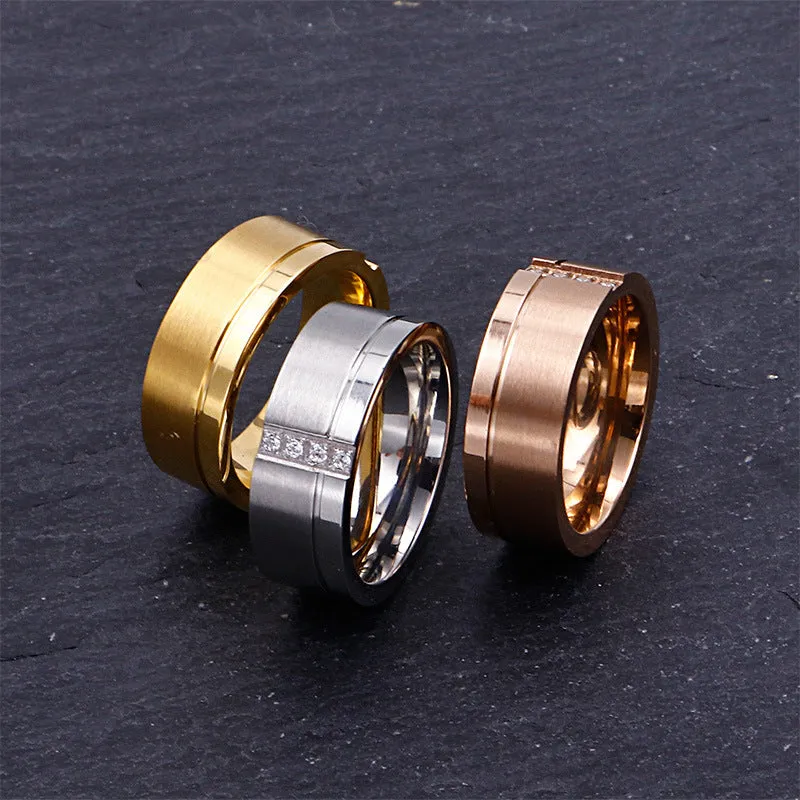 Planderful Everyday Genie Matte Steel Zircon Titanium Rings for Men and Women - Creative Stainless Steel Wholesale Fashion