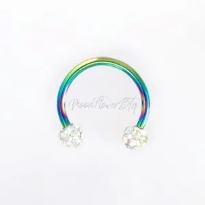 Rainbow CZ l Horseshoe Septum Ring